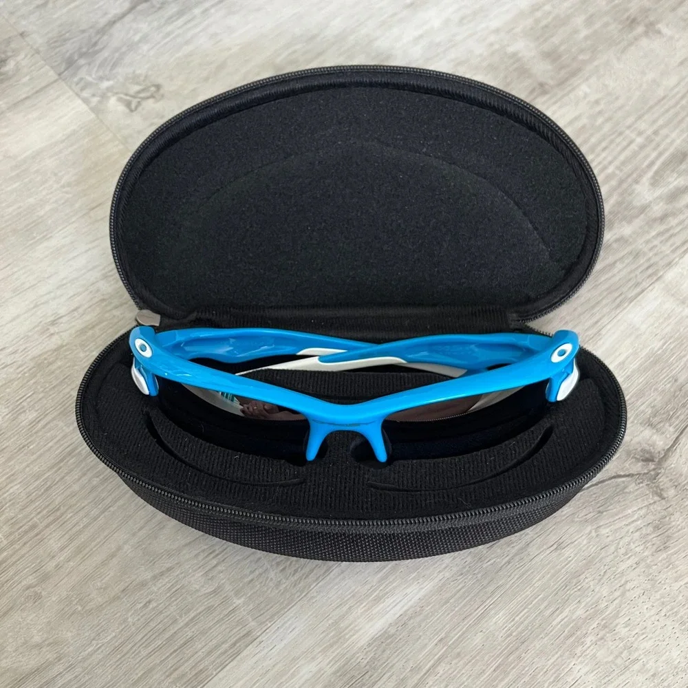 Oakley Fast Jacket XL OO9156-04 Sunglasses Blue Black Iridium w/ Case Active